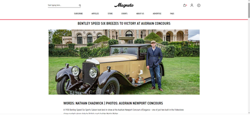 BENTLEY SPEED SIX BREEZES TO VICTORY AT AUDRAIN CONCOURS