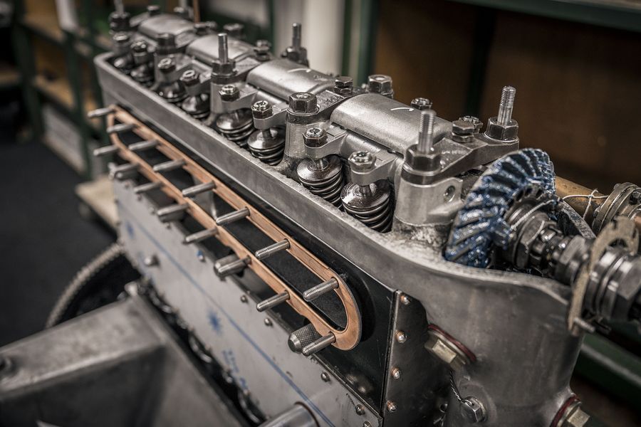 Vintage Bentley Pioneering engine shop technology 